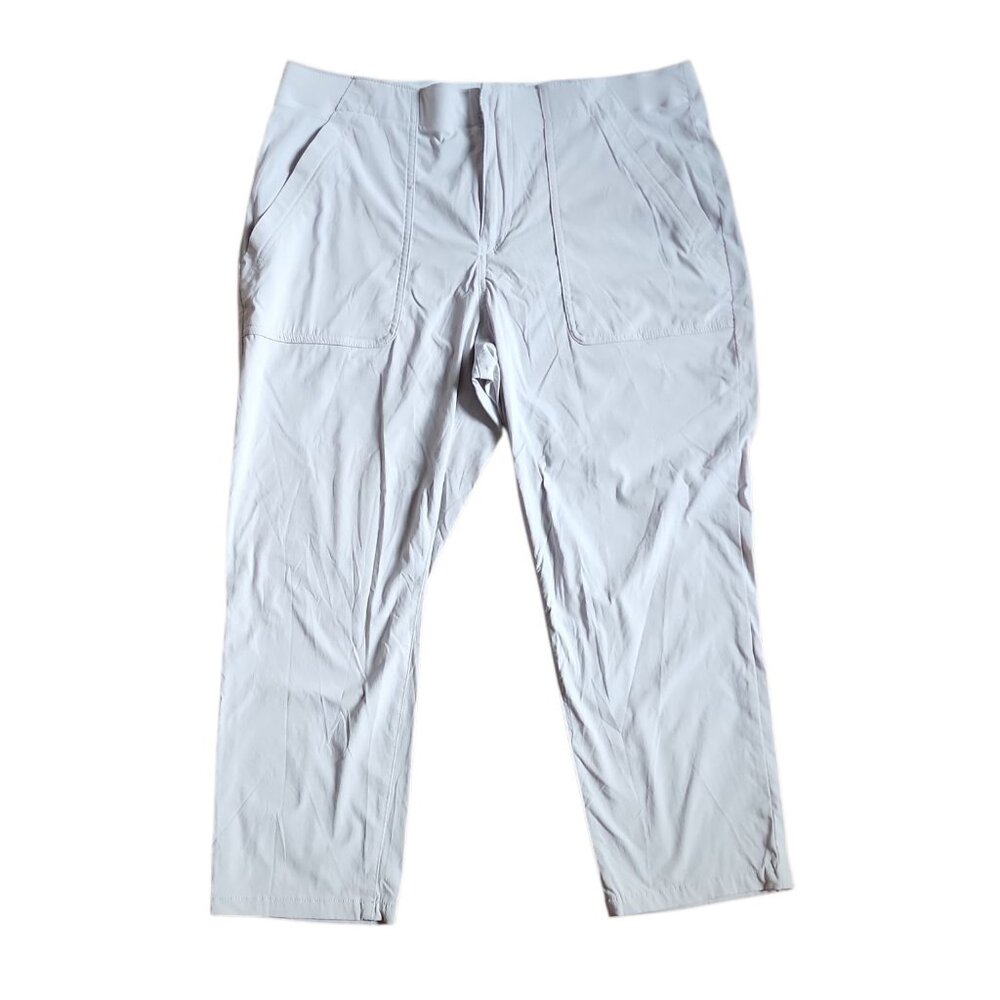 Eddie‎ Bauer Pants Womens Size 12 Pull On Crop Gray Performance Hiking Outdoor